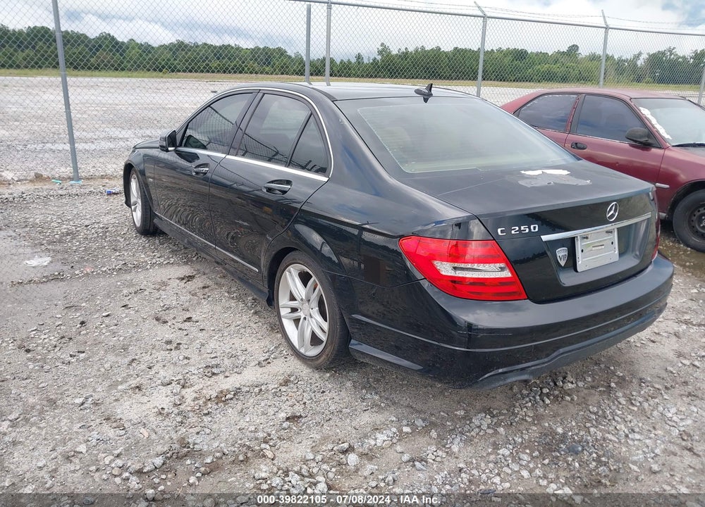 2012 MERCEDES-BENZ C 250 VIN: WDDGF4HB9CR194933