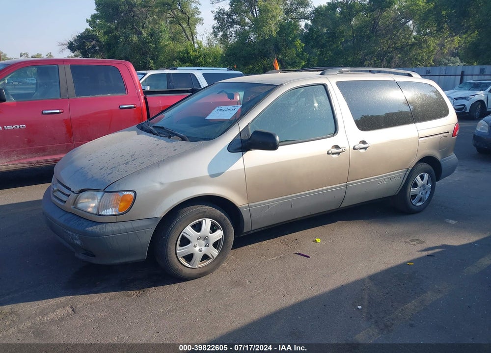 2002 TOYOTA SIENNA CE VIN: 4T3ZF19C72U420801