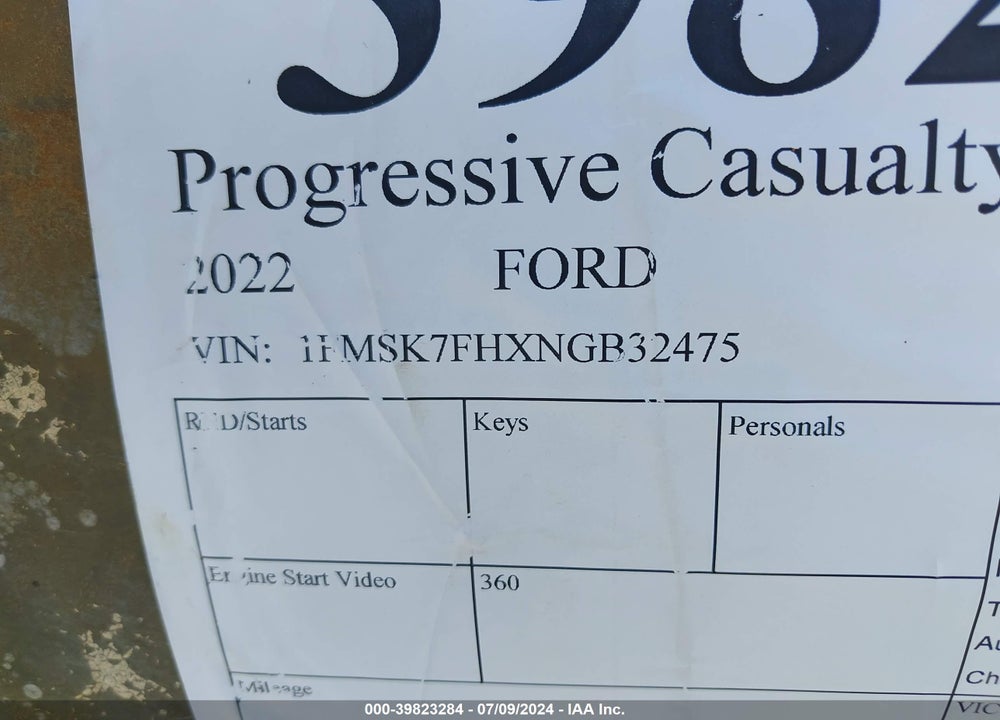 2022 FORD EXPLORER LIMITED VIN: 1FMSK7FHXNGB32475