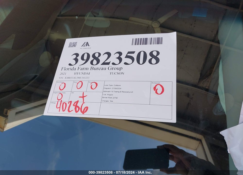 2021 HYUNDAI TUCSON SEL VIN: KM8J33AL5MU341233