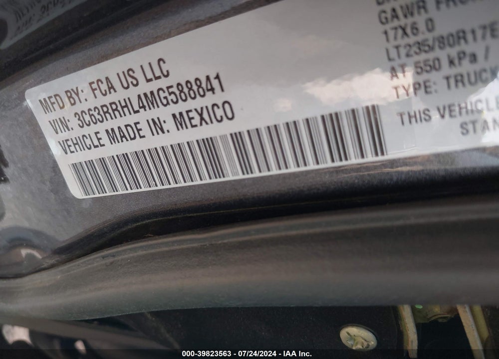 2021 RAM 3500 VIN: 3C63RRHL4MG588841