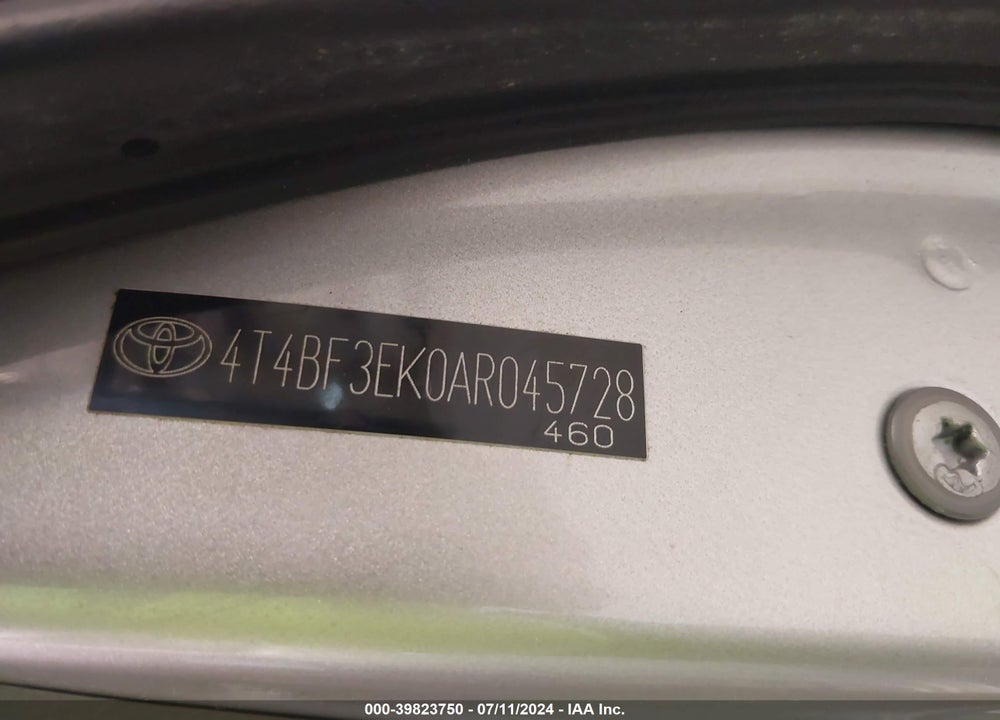 2010 TOYOTA CAMRY LE VIN: 4T4BF3EK0AR045728