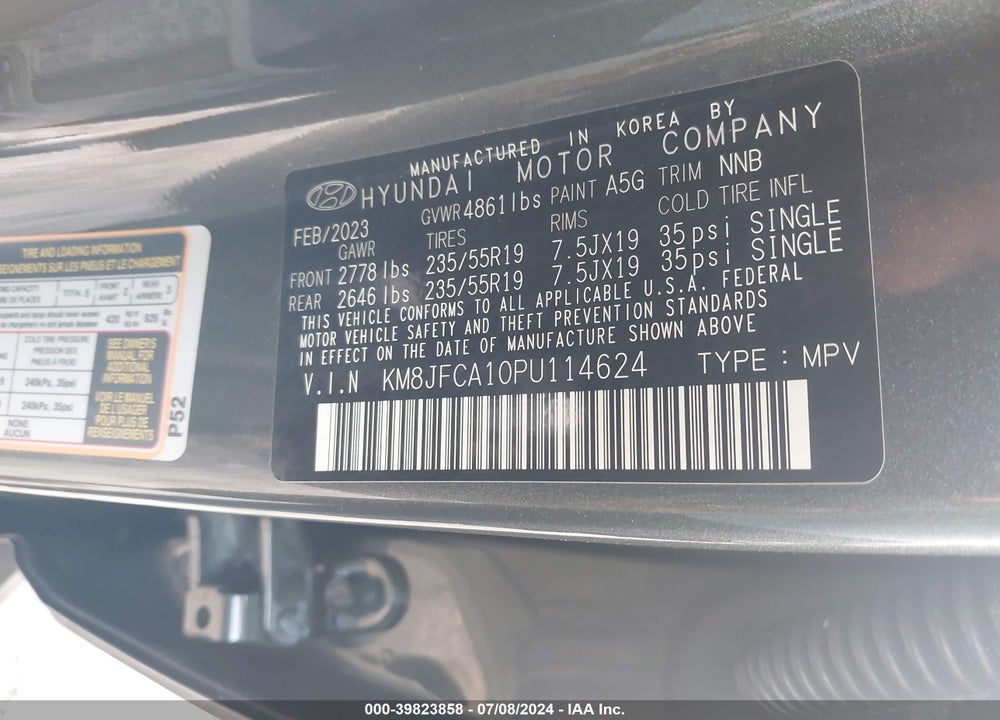 2023 HYUNDAI TUCSON HYBRID SEL CONVENIENCE VIN: KM8JFCA10PU114624