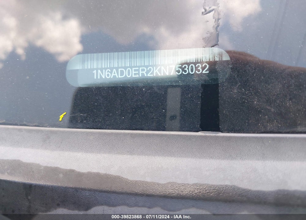 2019 NISSAN FRONTIER SV VIN: 1N6AD0ER2KN753032