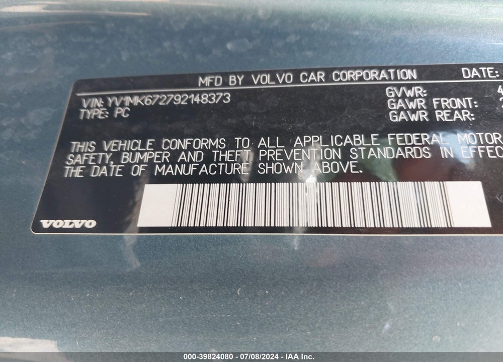 2009 VOLVO C30 T5/T5 R-DESIGN VIN: YV1MK672792148373
