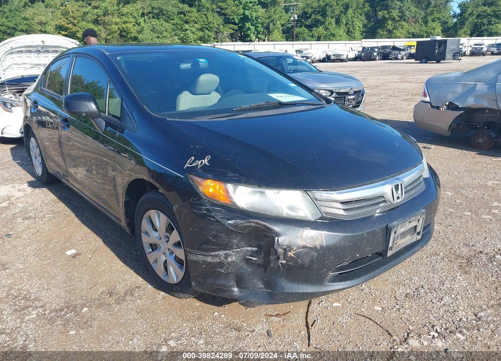 2012 HONDA CIVIC LX VIN: 2HGFB2F50CH301999