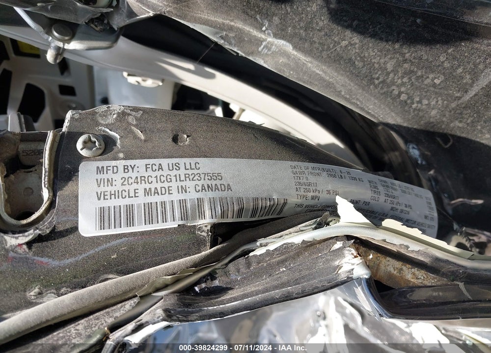 2020 CHRYSLER VOYAGER LX VIN: 2C4RC1CG1LR237555