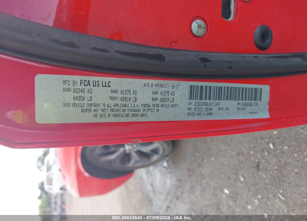 2018 DODGE CHALLENGER SXT PLUS VIN: 2C3CDZAG0JH111473