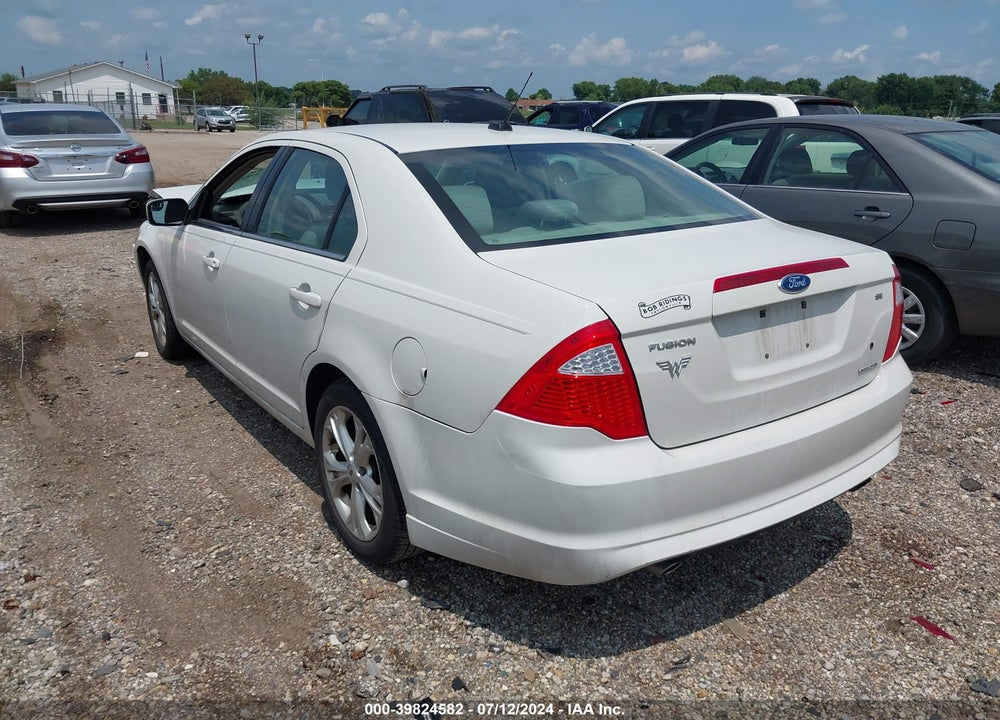 2012 FORD FUSION SE VIN: 3FAHP0HG7CR119562