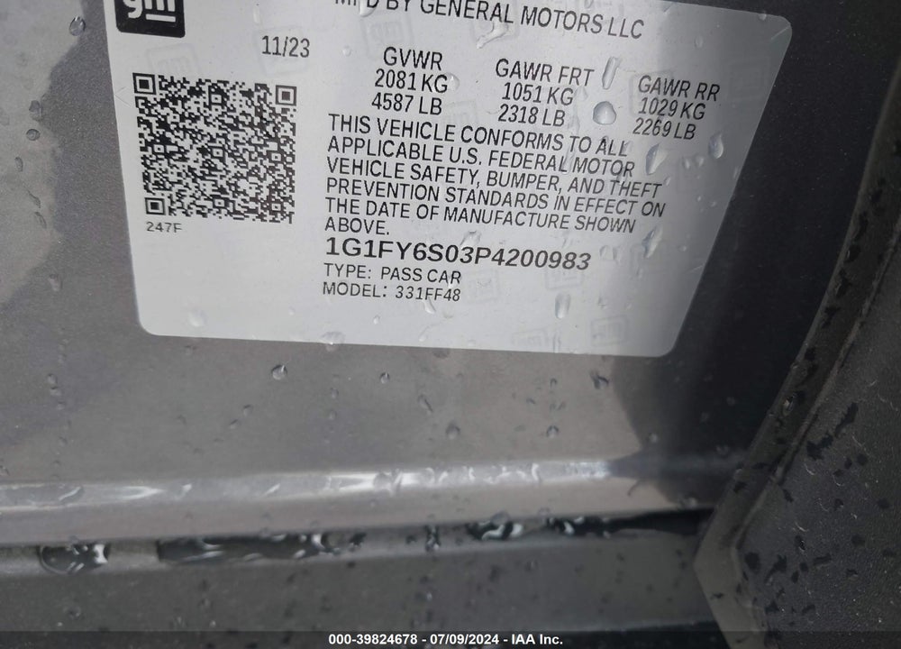 2023 CHEVROLET BOLT EUV FWD LT VIN: 1G1FY6S03P4200983
