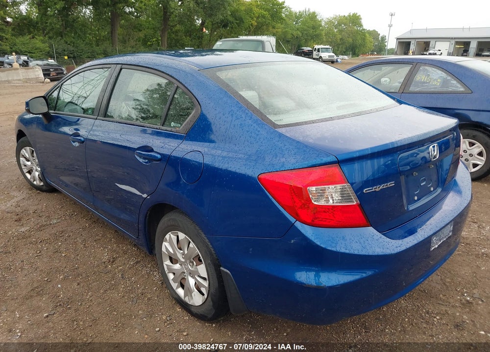 2012 HONDA CIVIC LX VIN: 19XFB2F52CE050297