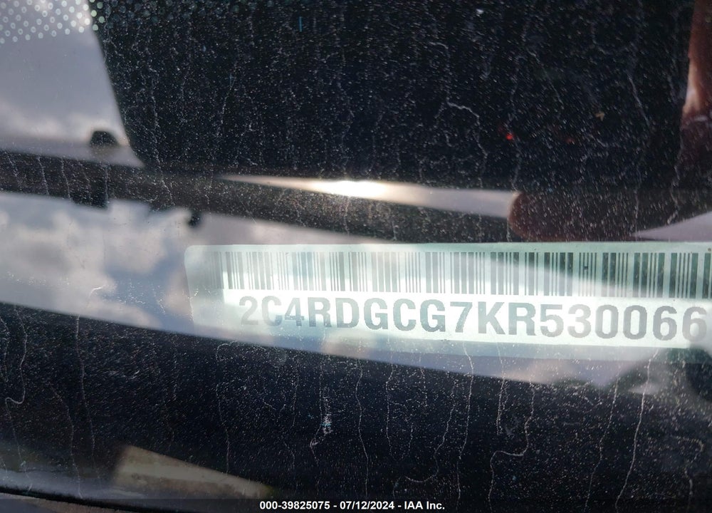 2019 DODGE GRAND CARAVAN VIN: 2C4RDGCG7KR530066