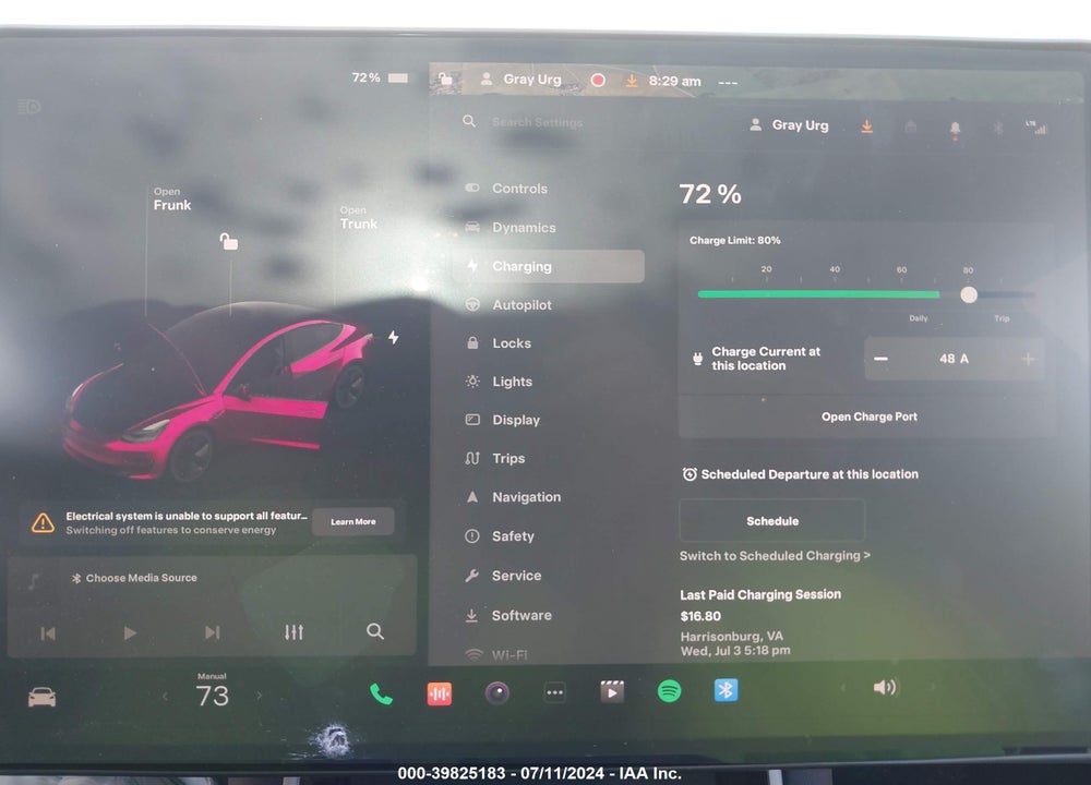 2019 TESLA MODEL 3 LONG RANGE/PERFORMANCE VIN: 5YJ3E1EB6KF211450