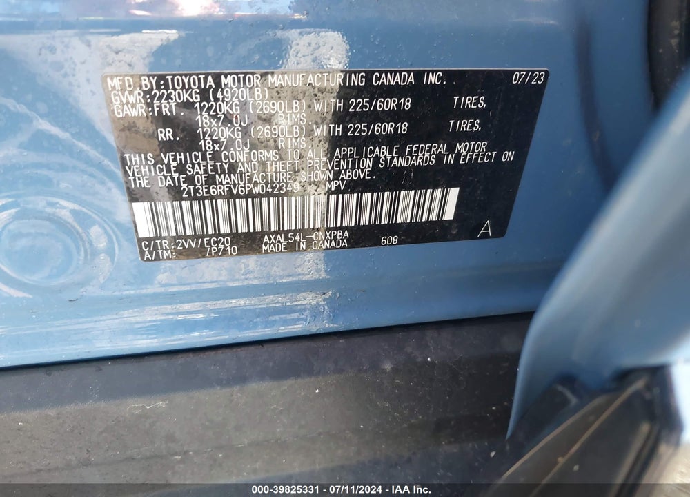 2023 TOYOTA RAV4 HYBRID XSE VIN: 2T3E6RFV6PW042349