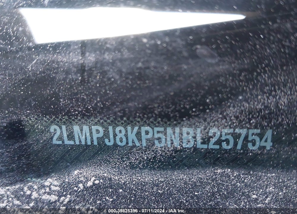 2022 LINCOLN NAUTILUS RESERVE VIN: 2LMPJ8KP5NBL25754