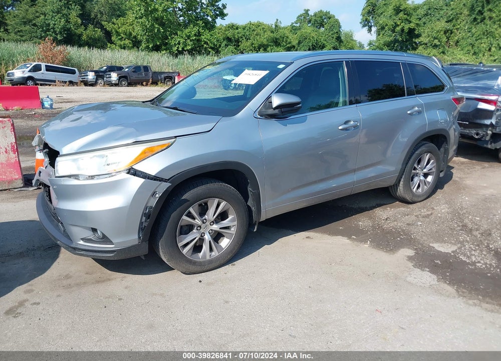 2014 TOYOTA HIGHLANDER XLE V6 VIN: 5TDJKRFH3ES022868
