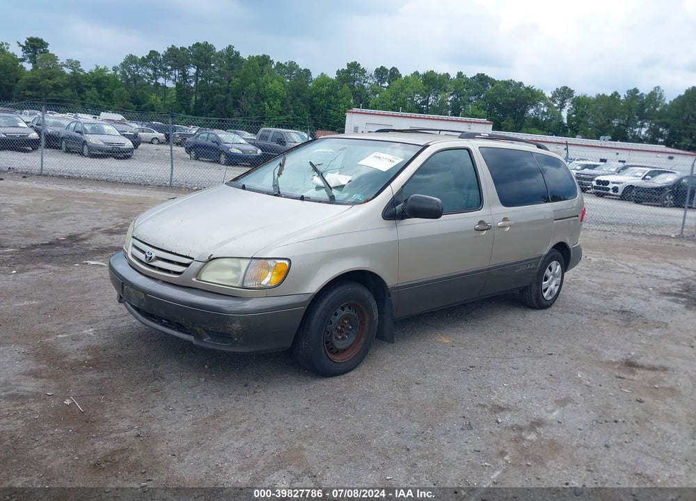 2002 TOYOTA SIENNA LE VIN: 4T3ZF13C22U490991