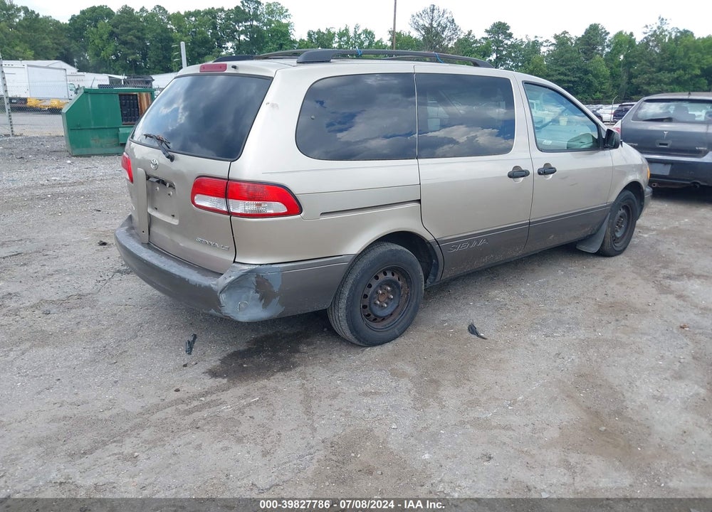 2002 TOYOTA SIENNA LE VIN: 4T3ZF13C22U490991