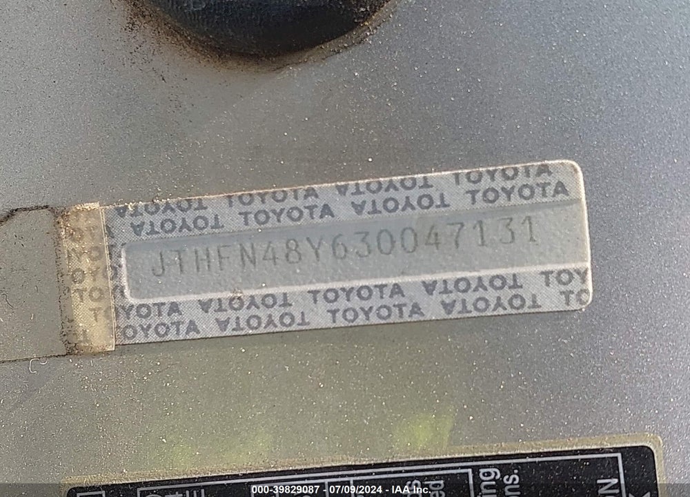 2003 LEXUS SC 430 VIN: JTHFN48Y630047131