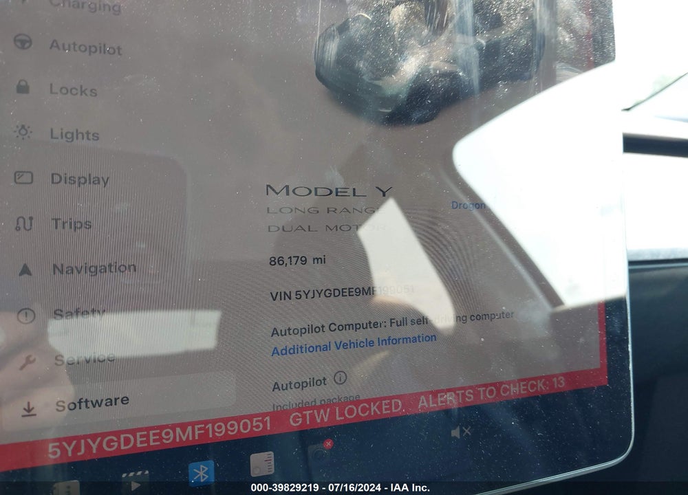 2021 TESLA MODEL Y LONG RANGE DUAL MOTOR ALL-WHEEL DRIVE VIN: 5YJYGDEE9MF199051