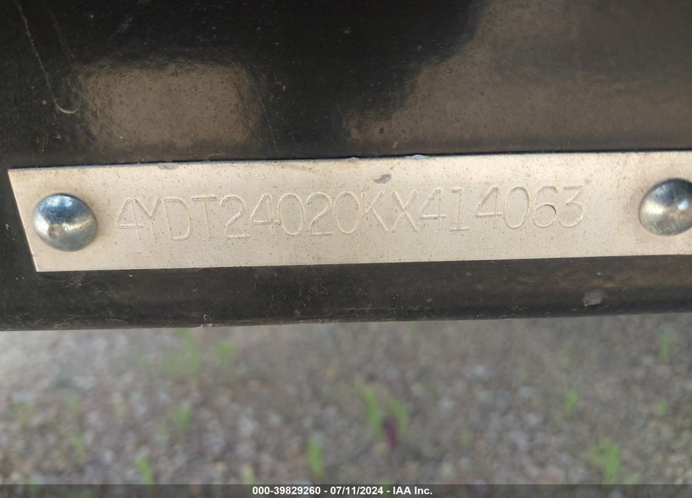 2019 PASSPORT OTHER VIN: 4YDT24020KX414063