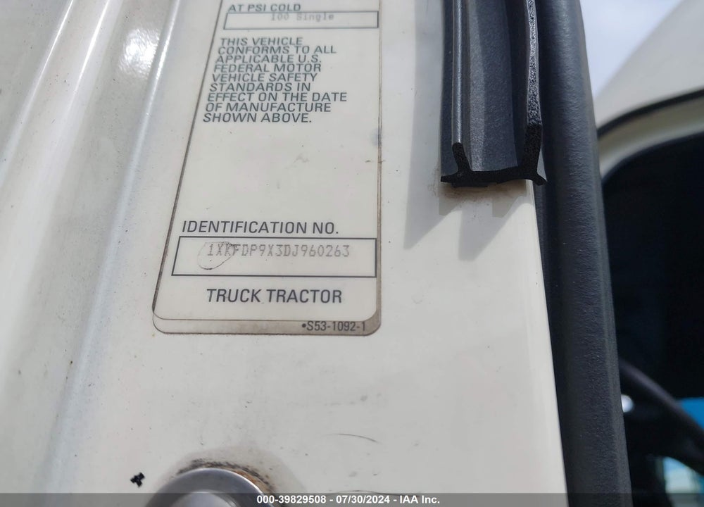 2013 KENWORTH T700 T700 VIN: 1XKFDP9X3DJ960263