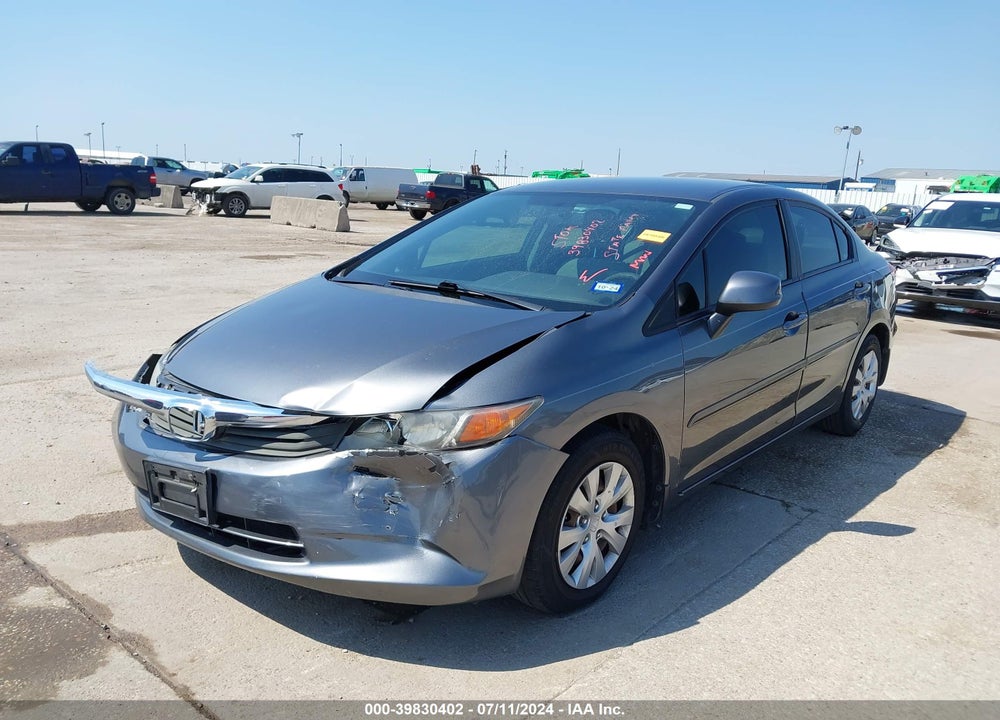 2012 HONDA CIVIC LX VIN: 19XFB2F56CE084811