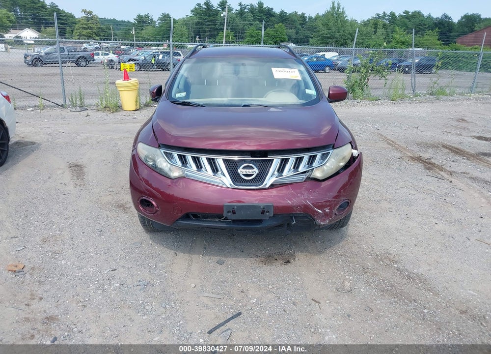 2009 NISSAN MURANO S VIN: JN8AZ18W69W130517