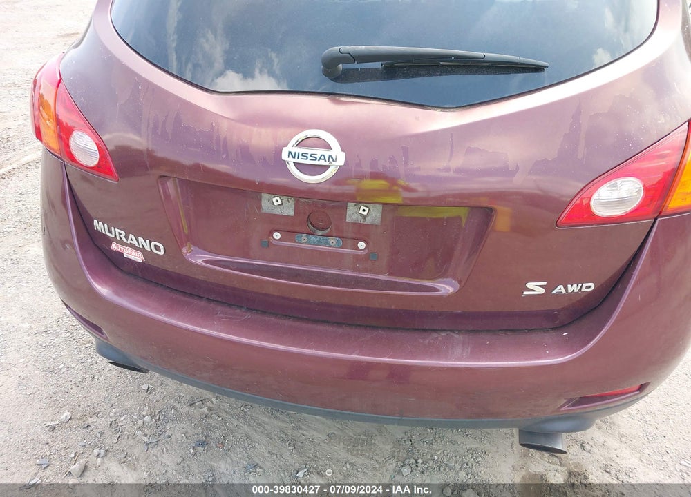 2009 NISSAN MURANO S VIN: JN8AZ18W69W130517