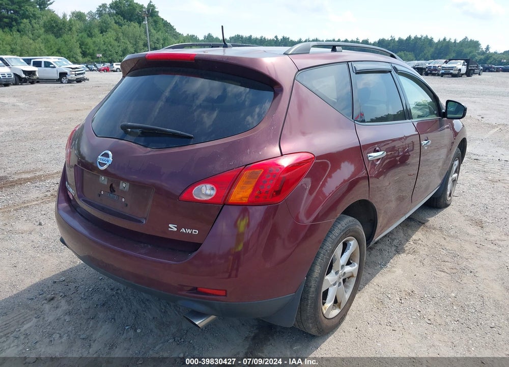 2009 NISSAN MURANO S VIN: JN8AZ18W69W130517