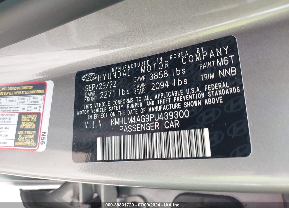 2023 HYUNDAI ELANTRA SEL VIN: KMHLM4AG9PU439300