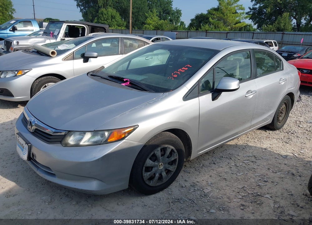 2012 HONDA CIVIC LX VIN: 19XFB2F5XCE363887