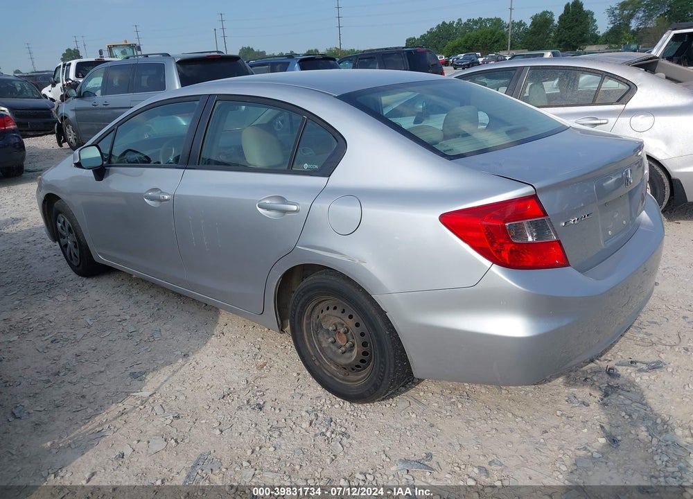2012 HONDA CIVIC LX VIN: 19XFB2F5XCE363887
