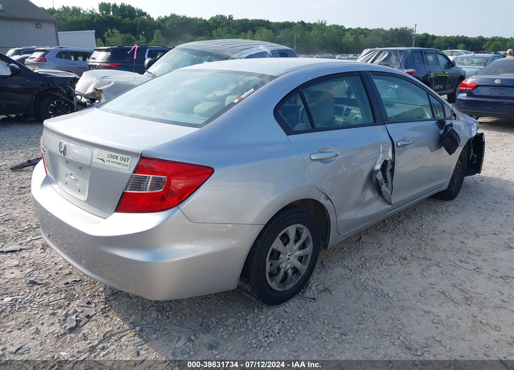 2012 HONDA CIVIC LX VIN: 19XFB2F5XCE363887