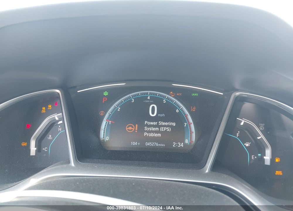 2021 HONDA CIVIC EX VIN: 19XFC1F39ME205273