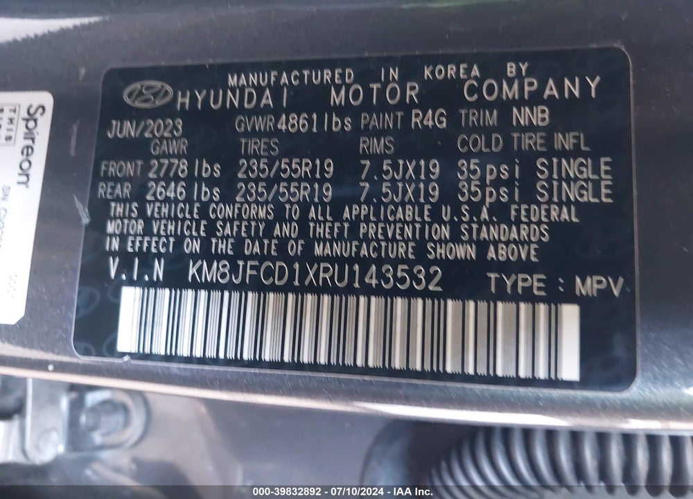 2024 HYUNDAI TUCSON HYBRID N LINE VIN: KM8JFCD1XRU143532