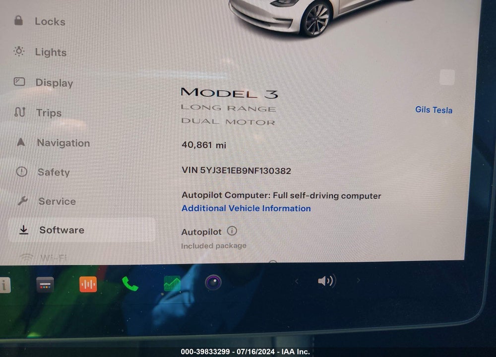 2022 TESLA MODEL 3 LONG RANGE DUAL MOTOR ALL-WHEEL DRIVE VIN: 5YJ3E1EB9NF130382