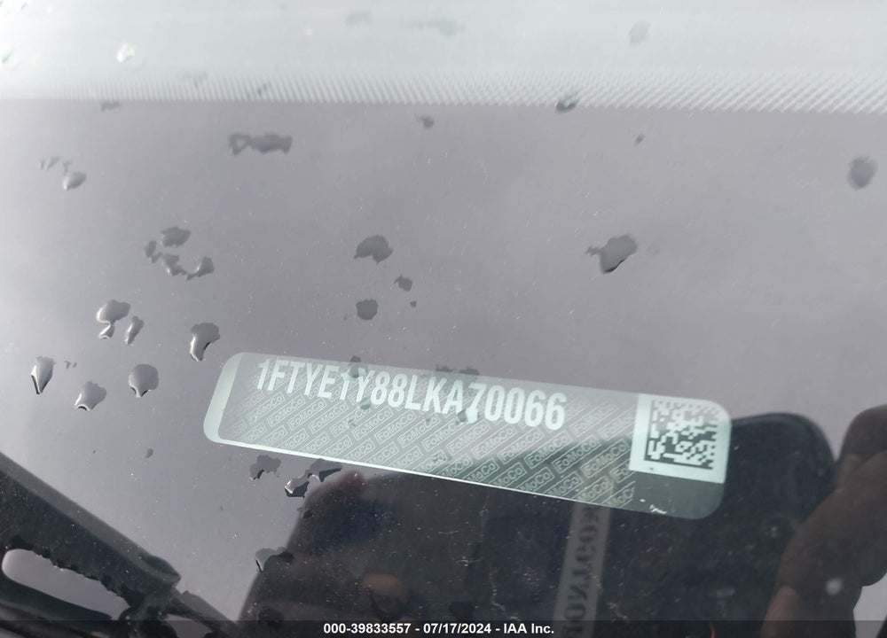 2020 FORD TRANSIT-150 VIN: 1FTYE1Y88LKA70066