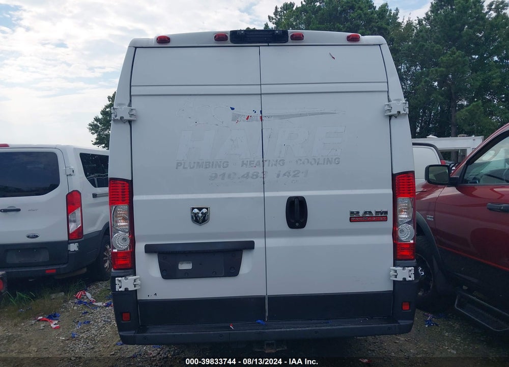 2019 RAM PROMASTER 3500 CARGO VAN HIGH ROOF 159 WB EXT VIN: 3C6URVJG5KE540106