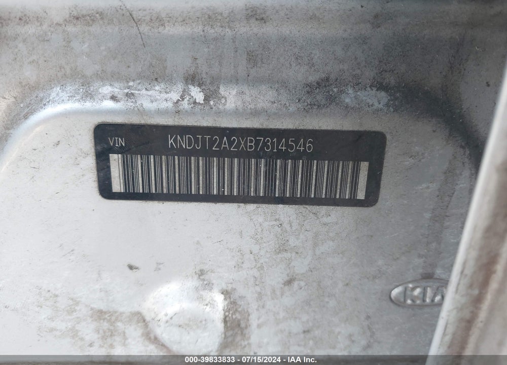2011 KIA SOUL VIN: KNDJT2A2XB7314546