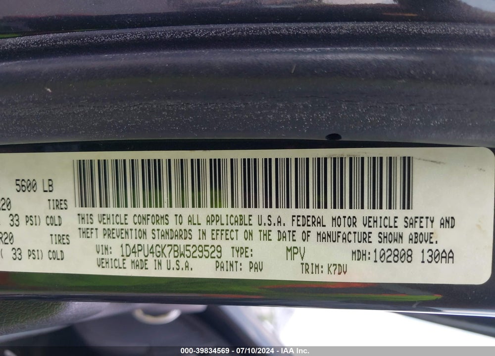2011 DODGE NITRO HEAT VIN: 1D4PU4GK7BW529529
