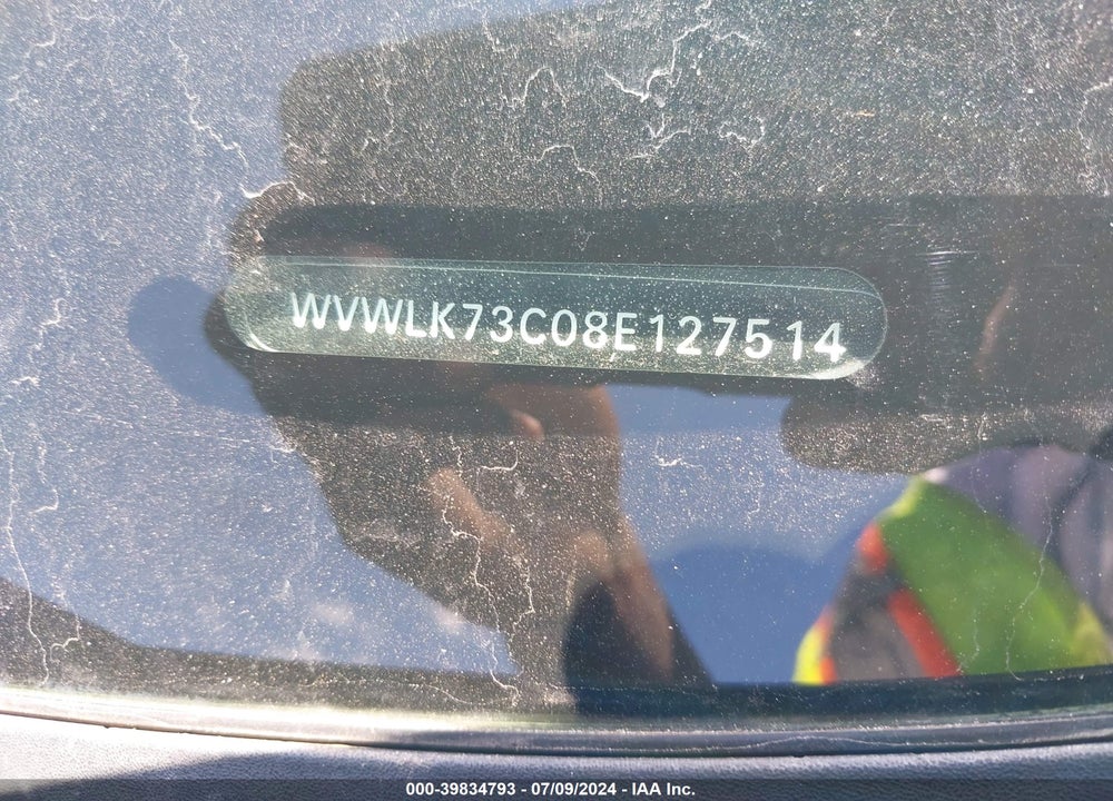 2008 VOLKSWAGEN PASSAT KOMFORT VIN: WVWLK73C08E127514