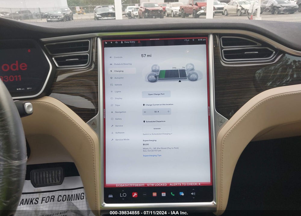 2015 TESLA MODEL S 60/70/85 VIN: 5YJSA1H17FF083011