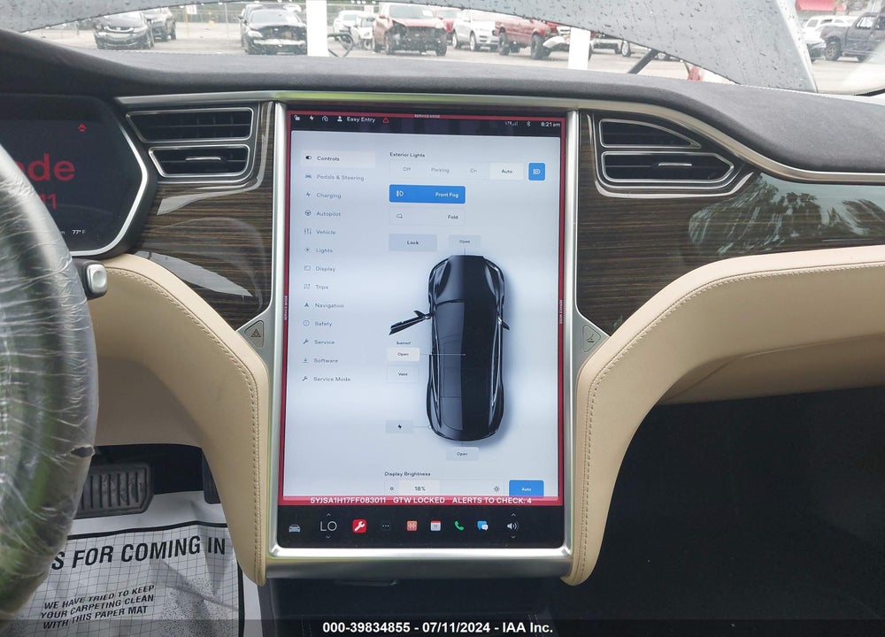 2015 TESLA MODEL S 60/70/85 VIN: 5YJSA1H17FF083011