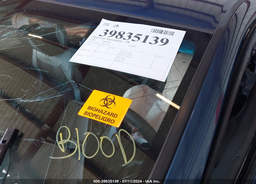 2008 HONDA CIVIC LX VIN: 2HGFG12698H564266