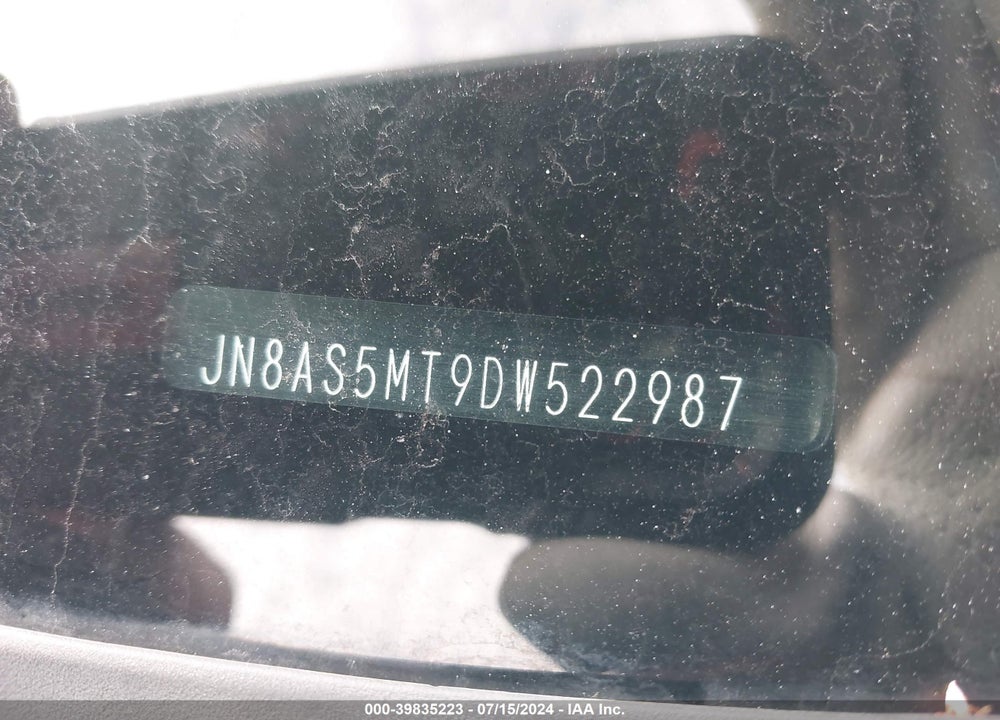 2013 NISSAN ROGUE SV VIN: JN8AS5MT9DW522987