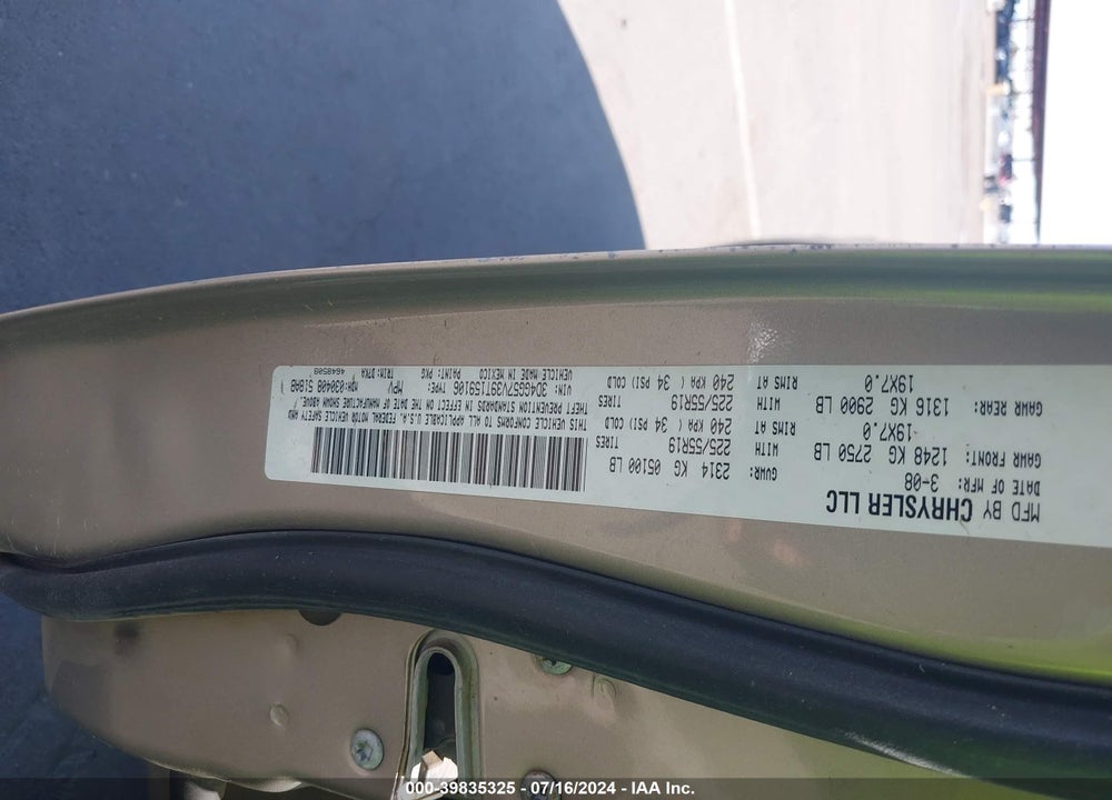 2009 DODGE JOURNEY SXT VIN: 3D4GG57V39T159106