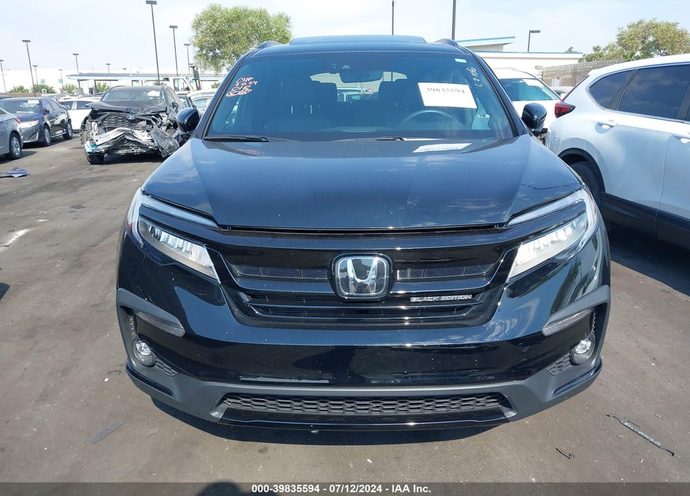2021 HONDA PILOT AWD BLACK EDITION VIN: 5FNYF6H72MB062237