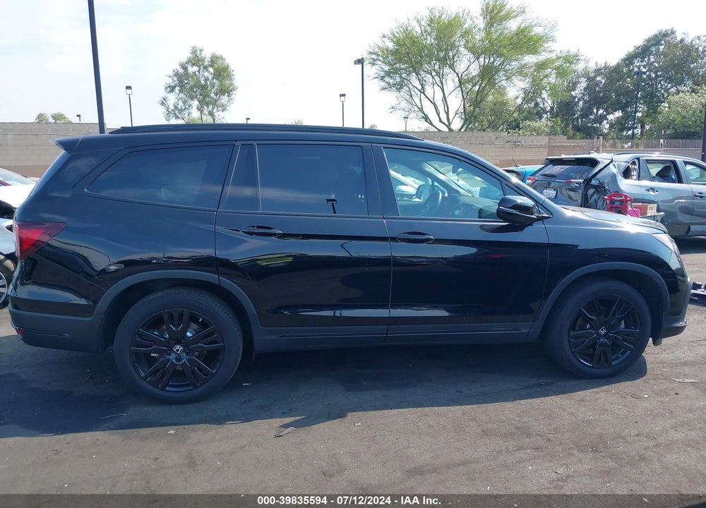 2021 HONDA PILOT AWD BLACK EDITION VIN: 5FNYF6H72MB062237