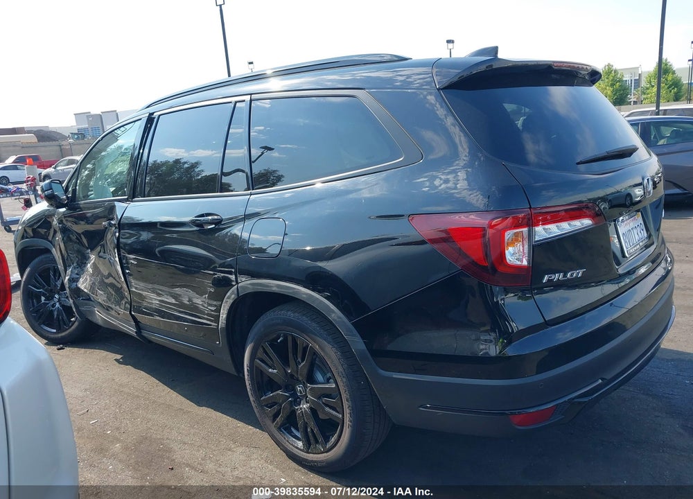 2021 HONDA PILOT AWD BLACK EDITION VIN: 5FNYF6H72MB062237